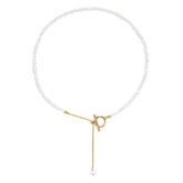 Elegant Irregular Freshwater Pearl Necklace with Sculptural OT Clasp