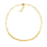 Paperclip Marine Necklace with Pavé Crystals