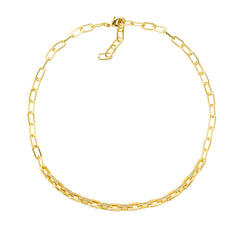 Paperclip Marine Necklace with Pavé Crystals