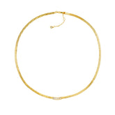 14ct Gold Plated Snake Chain Necklace with Baguette Zircon