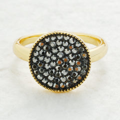 Premium Jet Hematite Crystals Ring