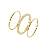 3-Piece Gold Ring Set | CNC-Cut Zirconia Settings | 316 Stainless Steel
