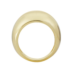 High-Polish Dome Ring – Brass with 14K Gold Plating, Minimal & Versatile