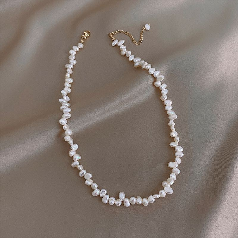 Elegant Freshwater Pearl Beaded Necklace with 14K Gold Plating