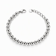 High-Margin Best Seller | Sleek Stainless Steel Ball Bead Bracelet with Extension Chain
