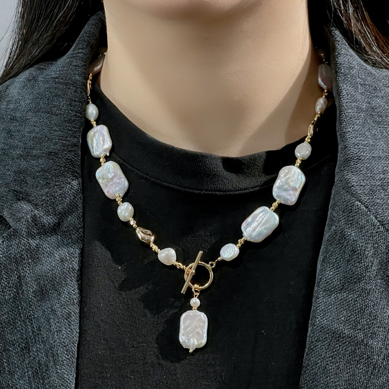 Baroque Freshwater Pearl Necklace with 14K Gold Plating
