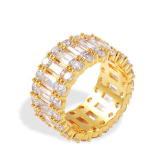 Radiant Elegance: 18K Gold Plated Baguette Eternity Ring