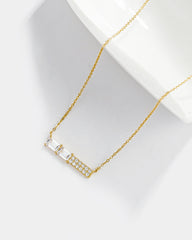 Baguette Tourmaline Bar Necklace | Gold-Plated Brass or 925 Silver OEM Jewelry Manufacturer