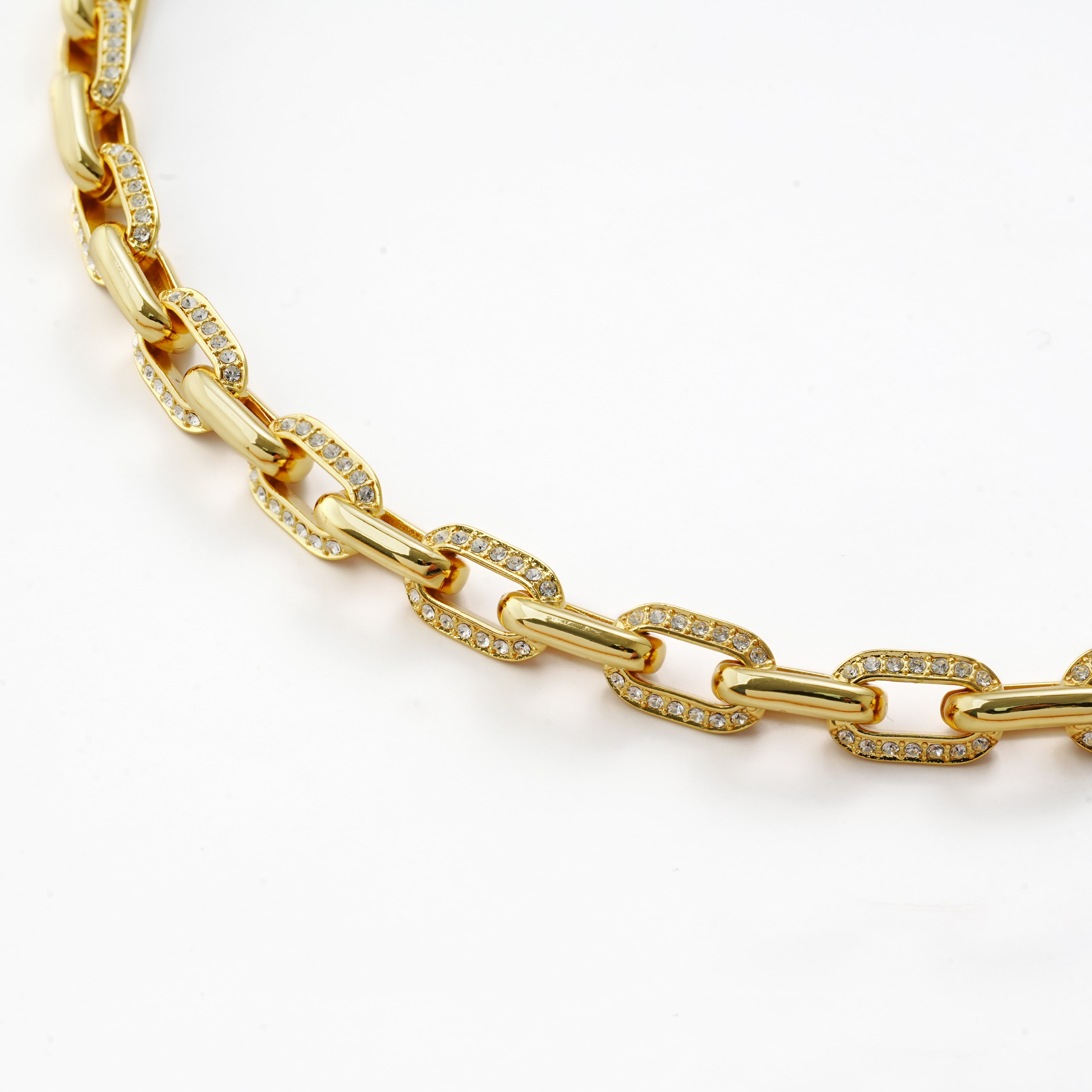 Paperclip Marine Necklace with Pavé Crystals