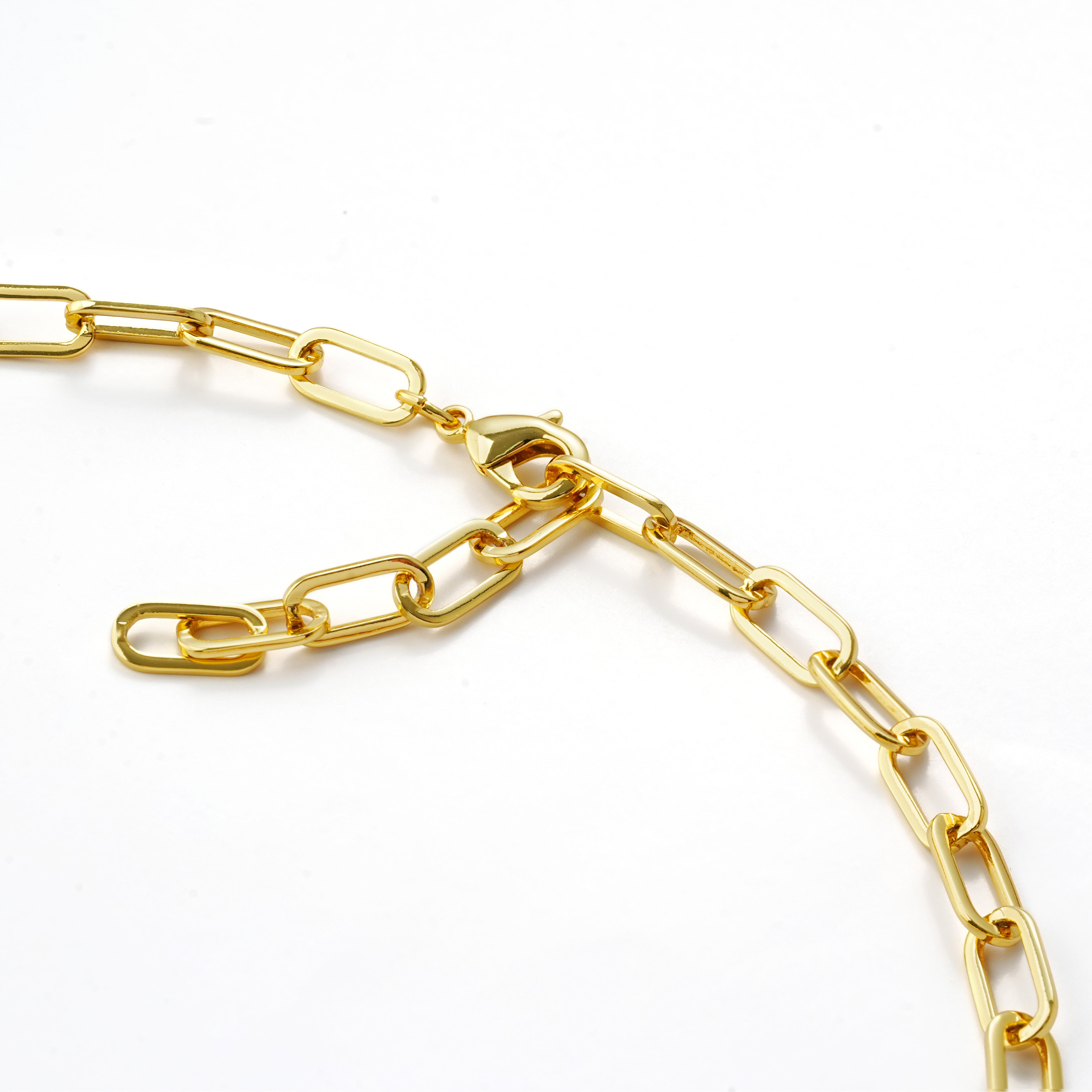 Paperclip Marine Necklace with Pavé Crystals