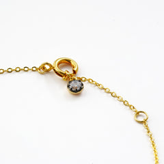 Round CZ Bracelet with Gunmetal Bezel – 14K Gold Plated