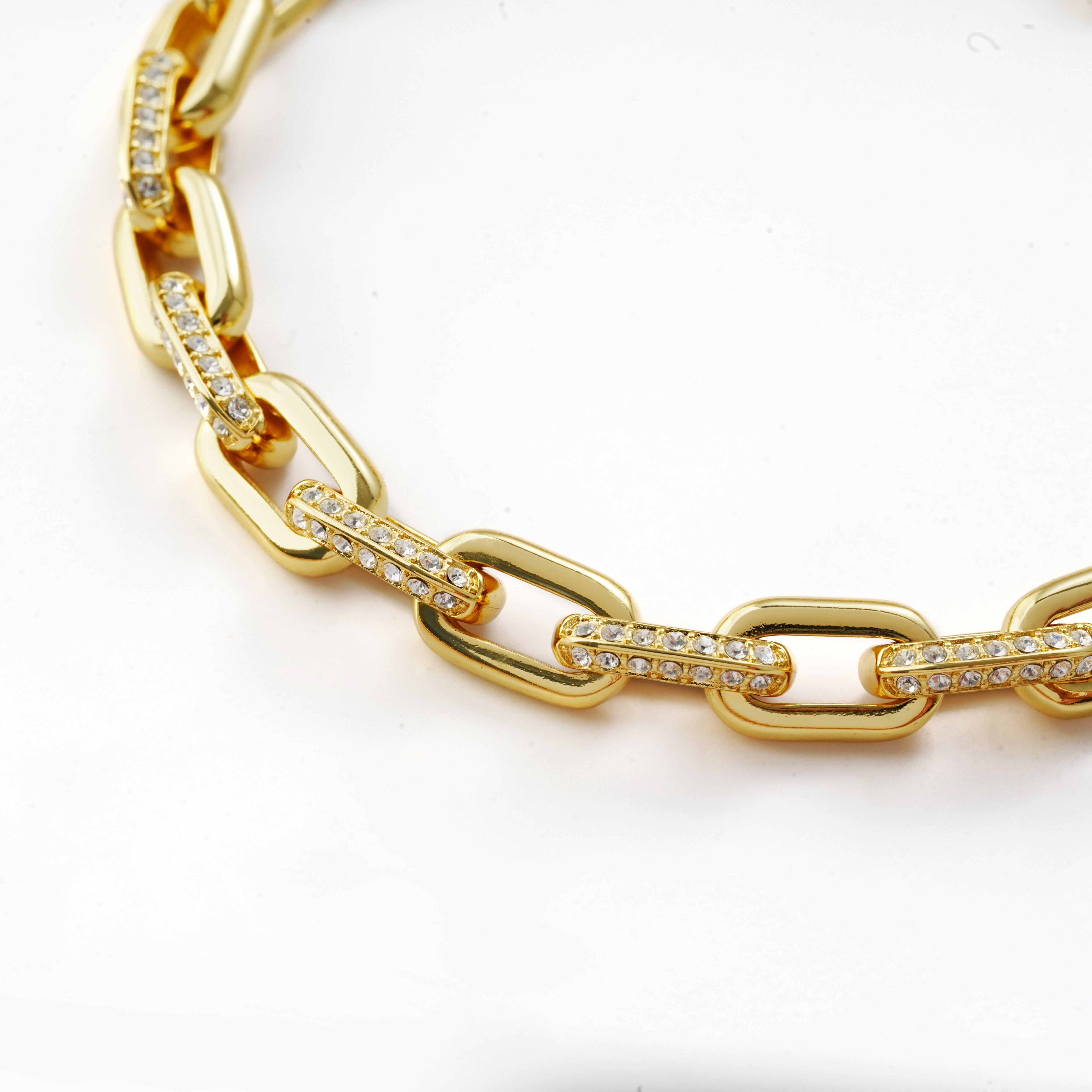 Paperclip Marine Bracelet with Pavé Crystals