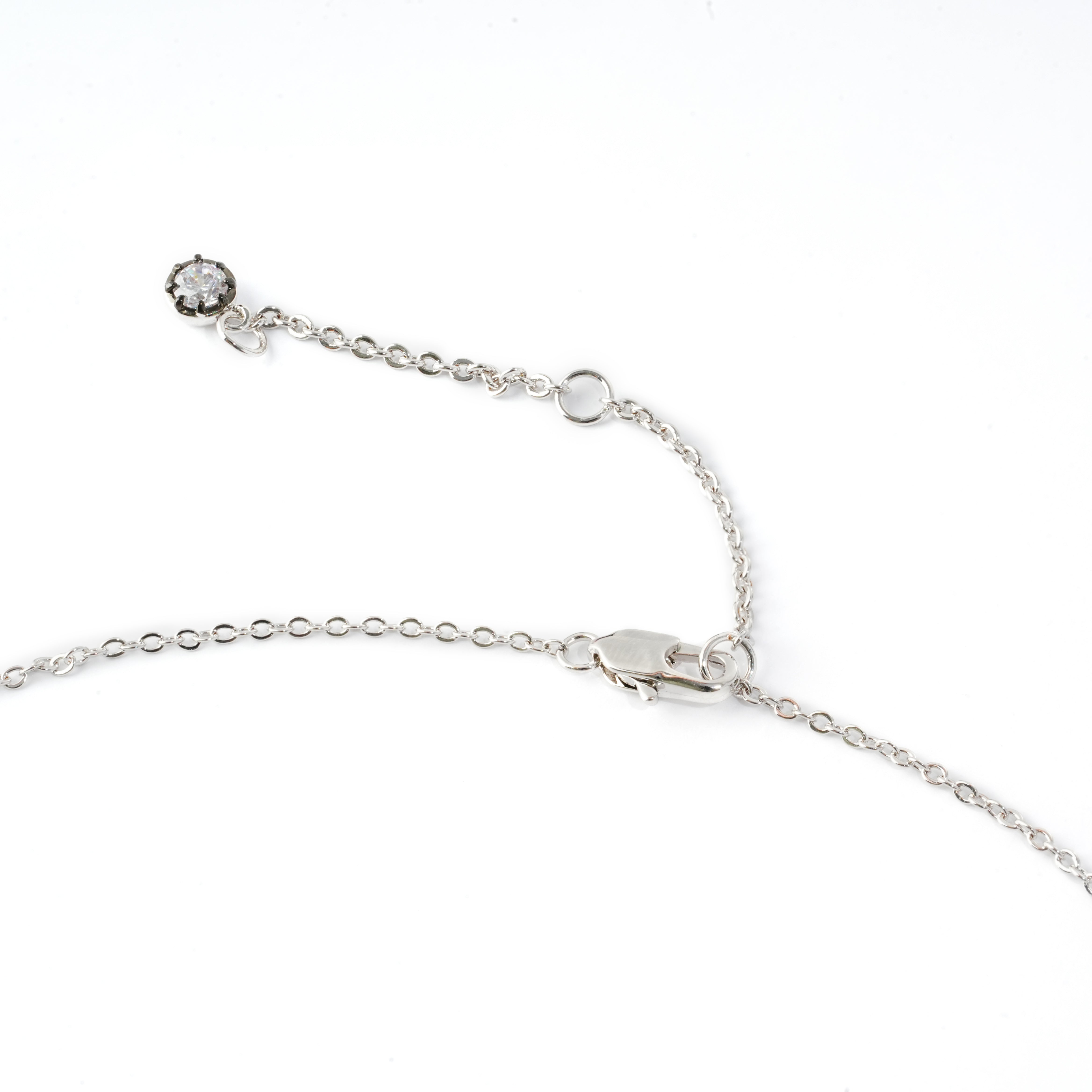 Delicate Dual-Tone Drop Necklace | 14K Gold & Gunmetal Plating | Marquise CZ Charms | Fine Layering Jewelry Manufacturer