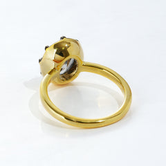 Oval CZ Gunmetal Plated Ring | Dual-Tone Modern Design for OEM Jewelry Brands