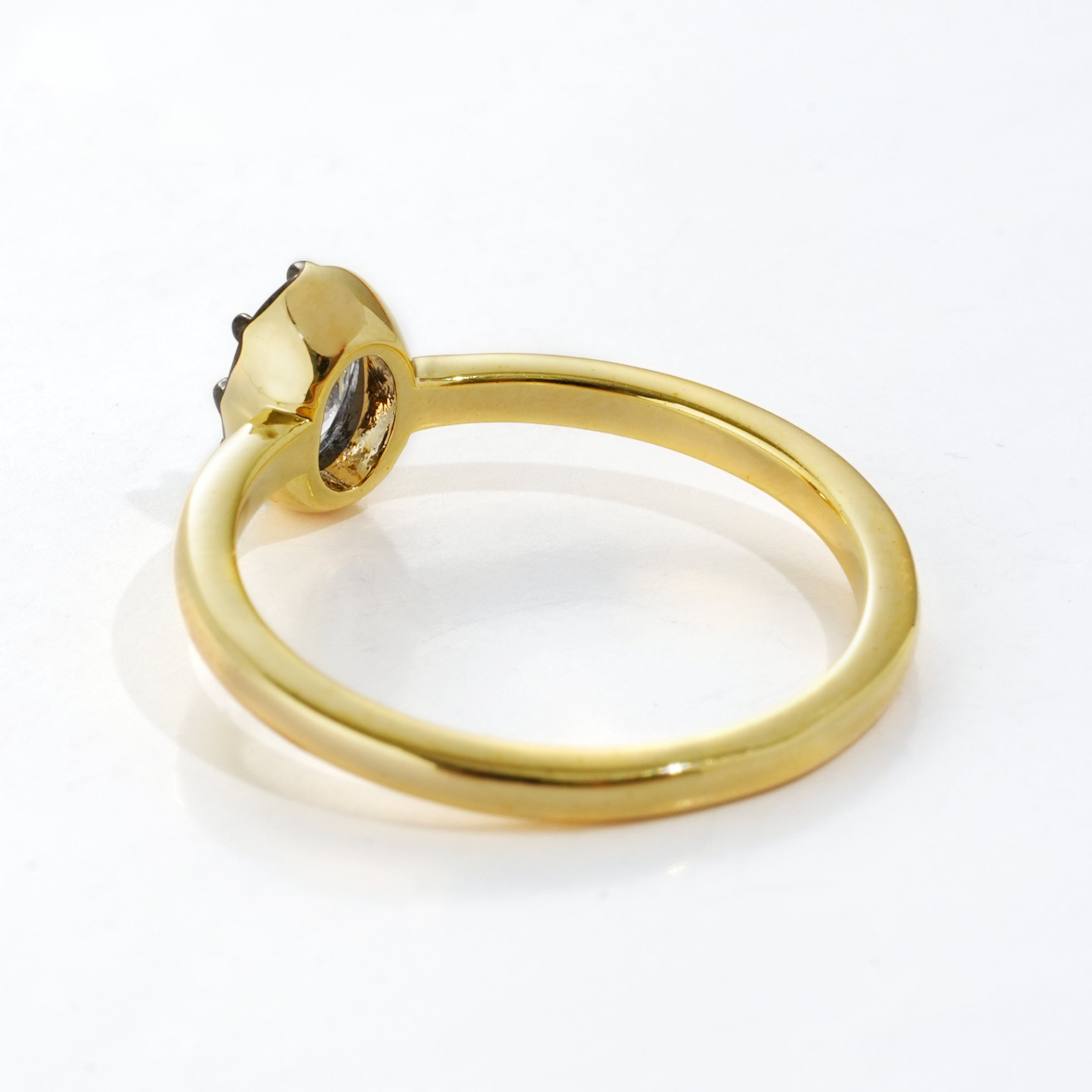 Elegant Small Oval 3A CZ Ring | Refined Dual-Tone Gunmetal Design for Premium Jewelry Brands