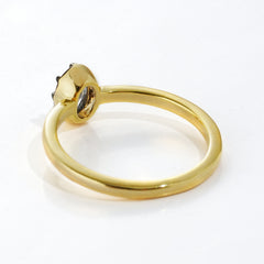 Elegant Small Oval 3A CZ Ring | Refined Dual-Tone Gunmetal Design for Premium Jewelry Brands