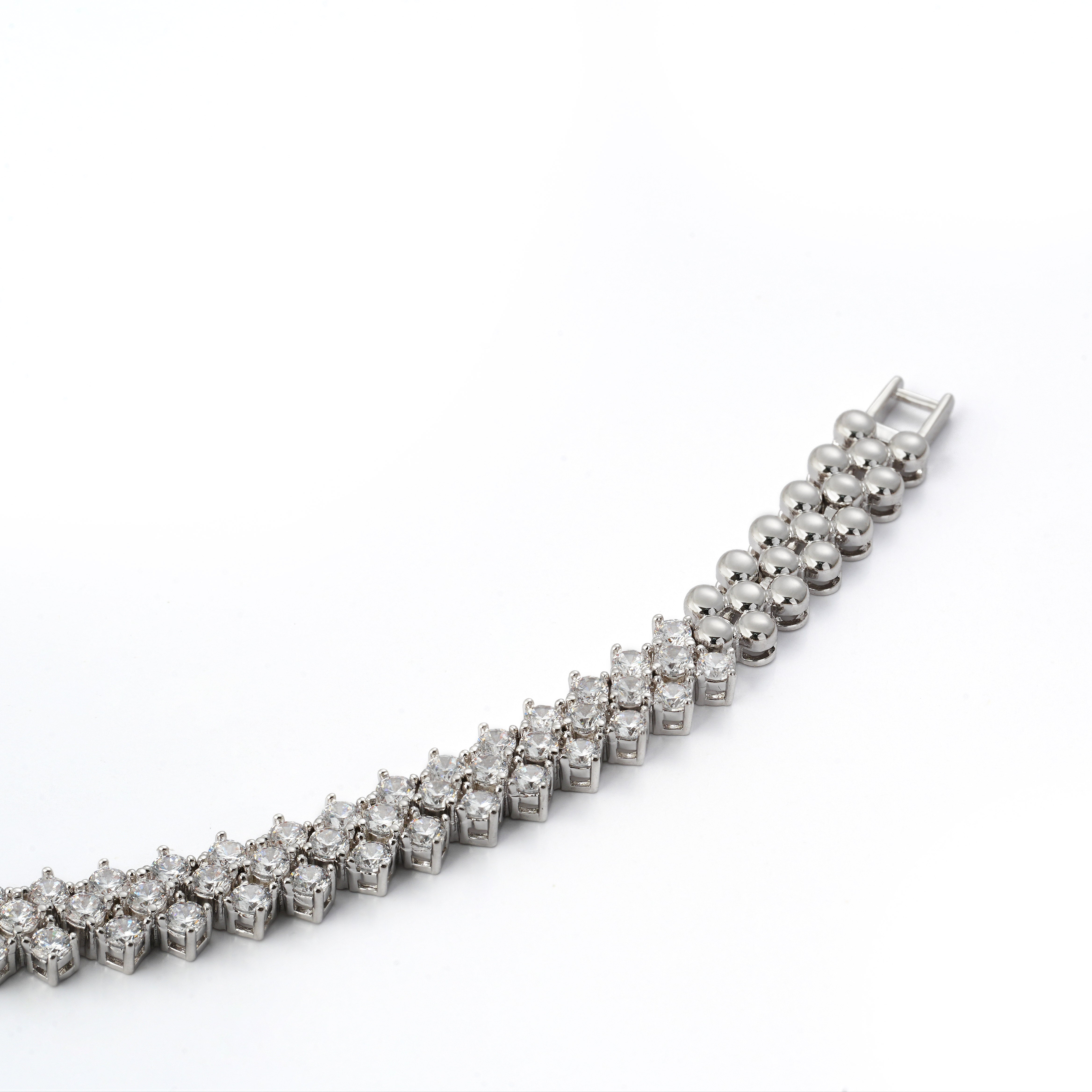 Platinum Plated Zirconia Tennis Bracelet | Modern Minimalist Style | OEM/ODM Fashion Jewelry