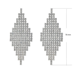 Platinum Plated Tassel Earrings | Full Zirconia Pave | Elegant Movement & Shine