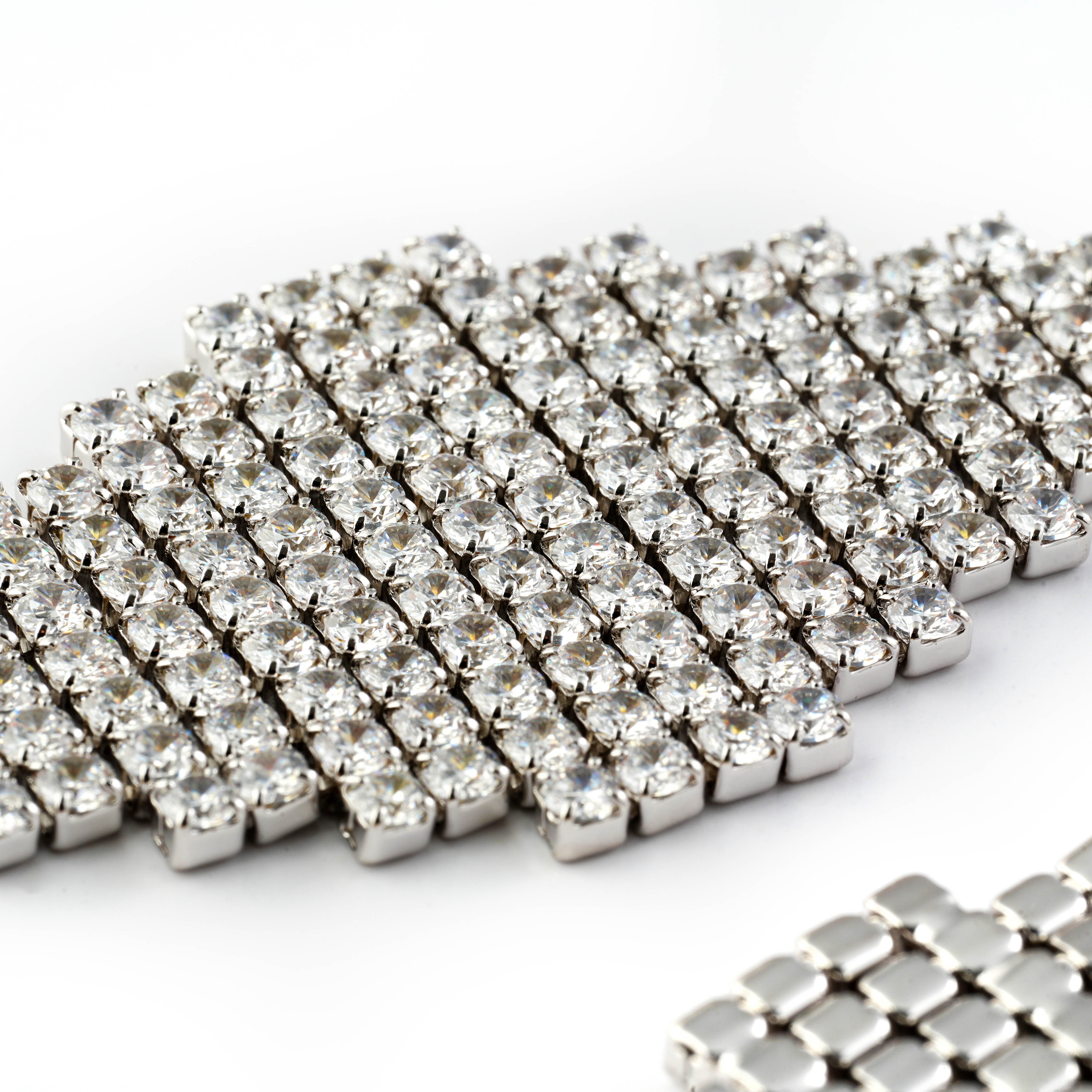 Platinum Plated Tassel Earrings | Full Zirconia Pave | Elegant Movement & Shine