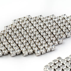 Platinum Plated Tassel Earrings | Full Zirconia Pave | Elegant Movement & Shine