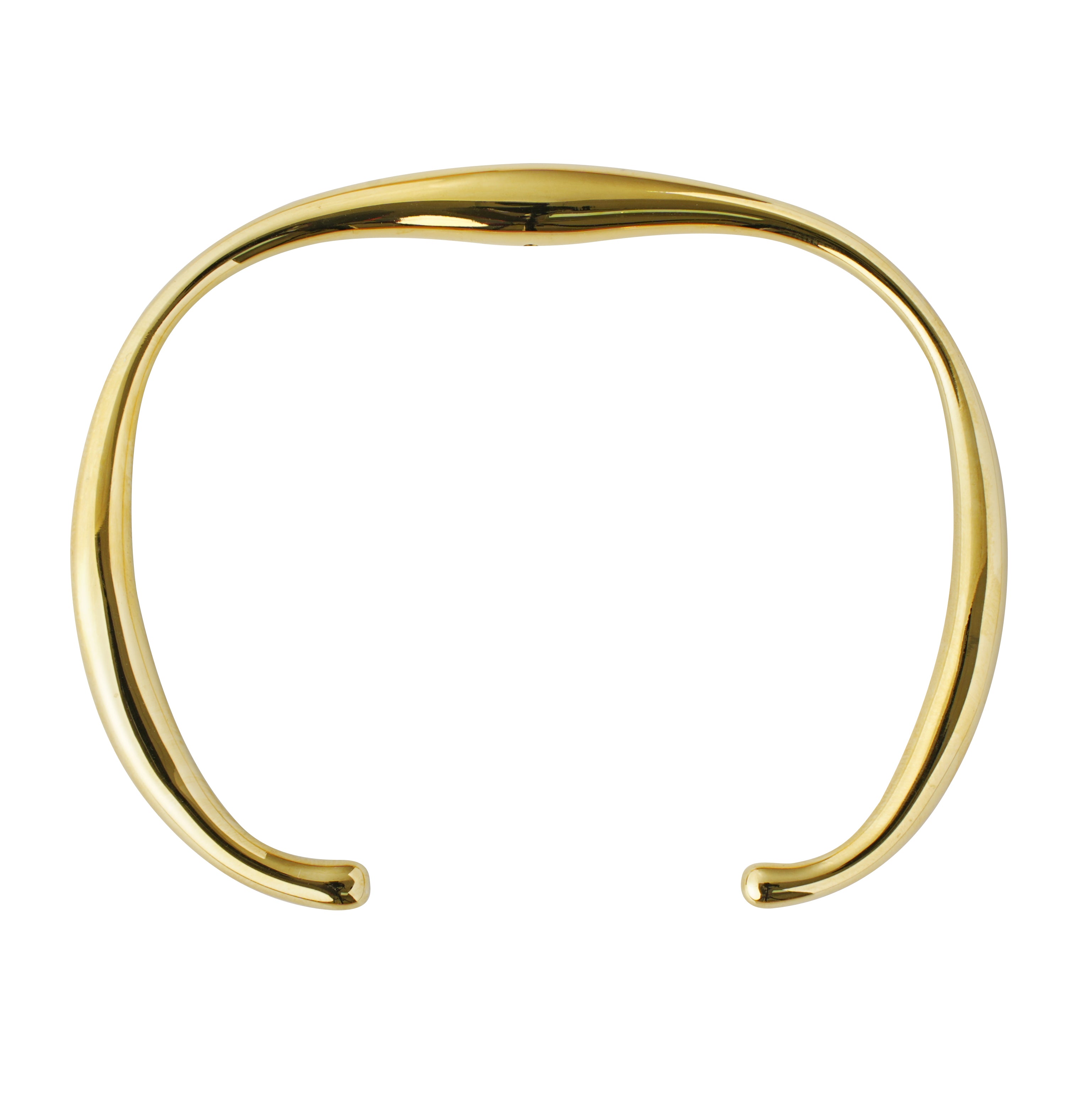 Minimal Polished 316 Stainless Steel Cuff Bracelet – Organic Fluid Shape, PVD Gold Finish