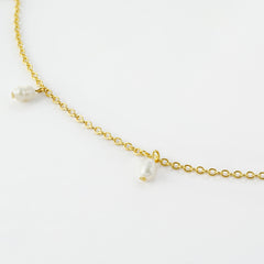 Elegant Freshwater Pearl Choker – Gold-Plated Brass, Modern & Refined