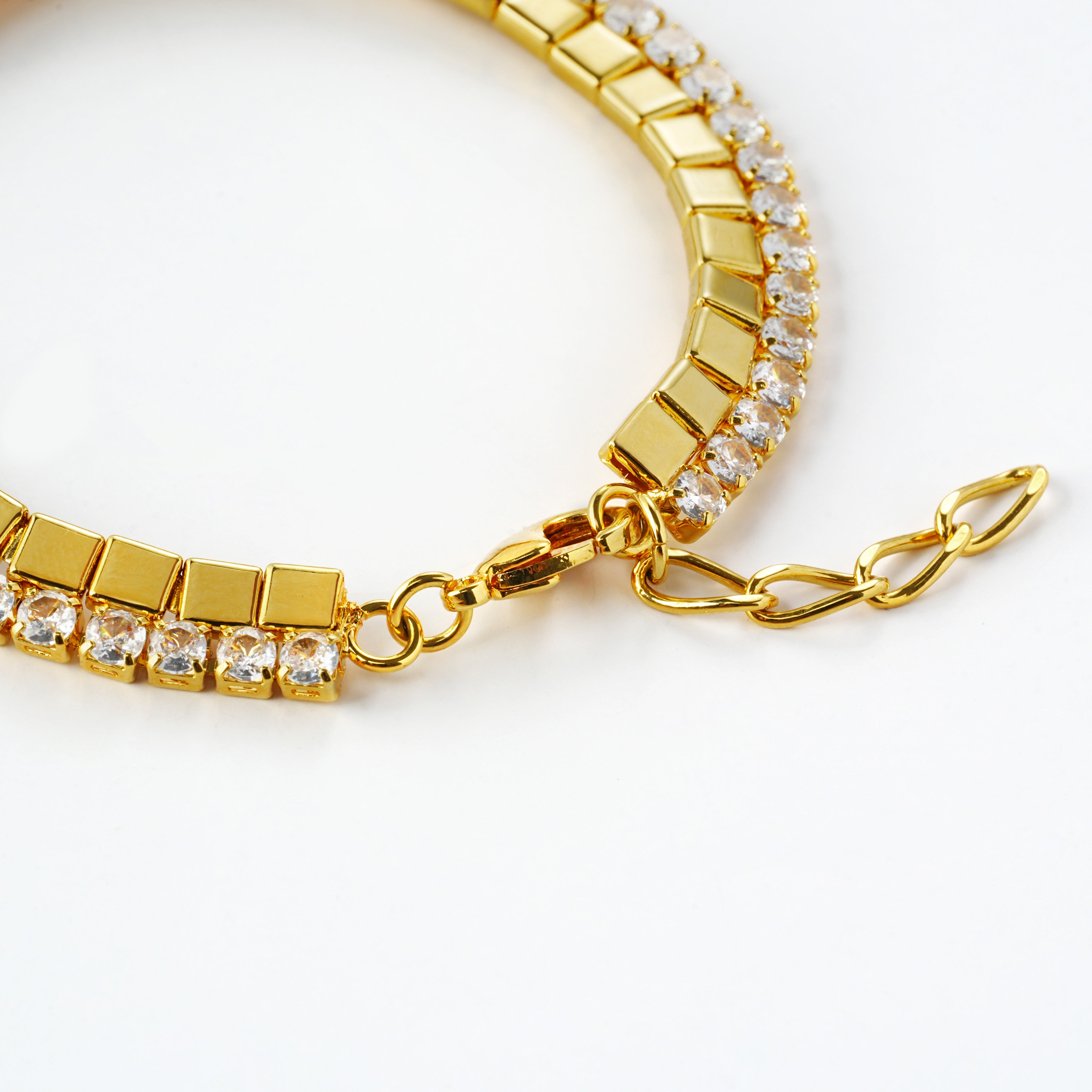 14K Gold Plated CZ Tennis Bracelet | Brass Base | High-Shine B2B Fashion Jewelry Manufacturer