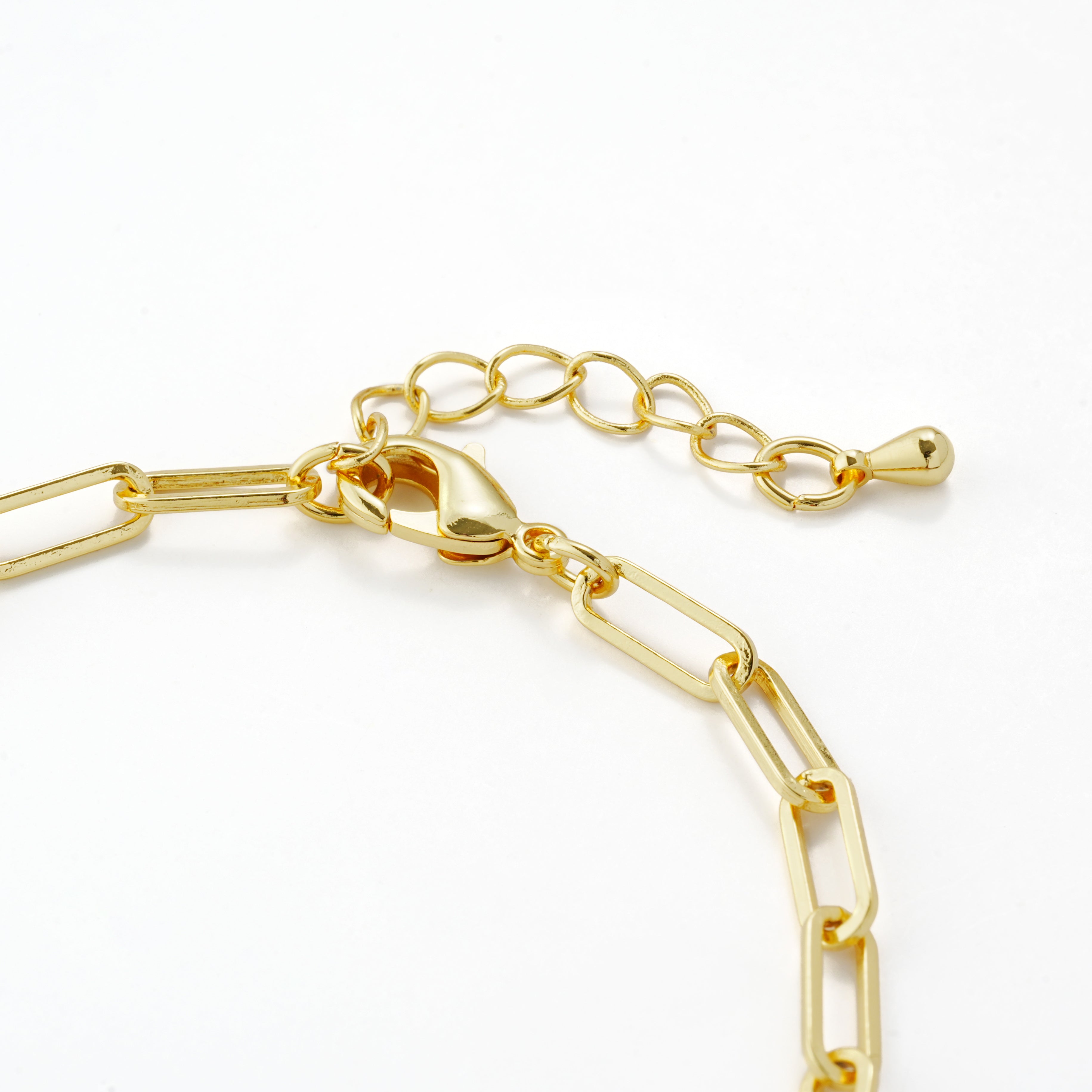 Paperclip Chain Bracelet with Rhinestone Accents