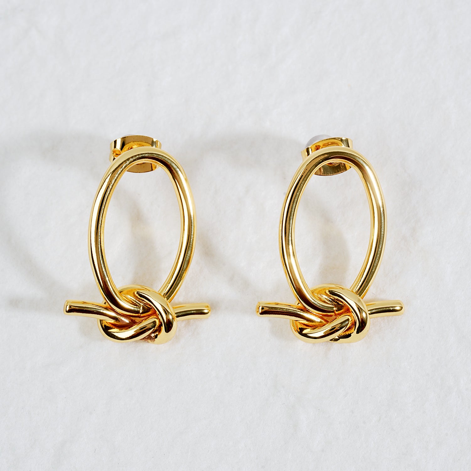 Plain Knot Loop Earrings – Brass with 14K Gold Plating