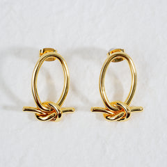 Plain Knot Loop Earrings – Brass with 14K Gold Plating