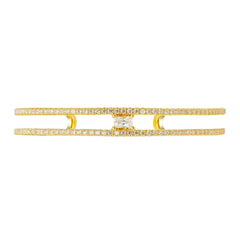 Baguette Zircon Cuff Bangle | OEM Fine Jewelry Manufacturer