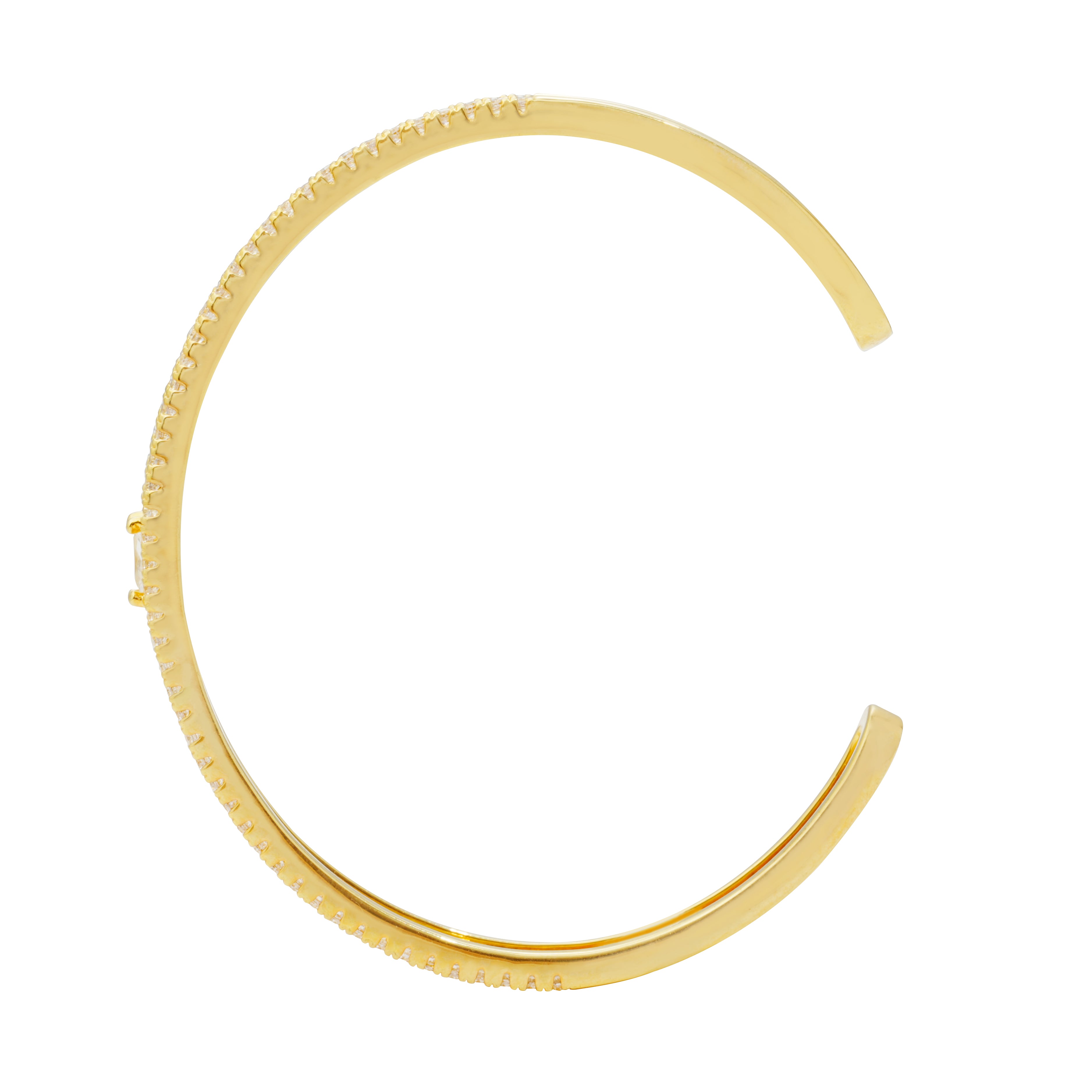 Baguette Zircon Cuff Bangle | OEM Fine Jewelry Manufacturer