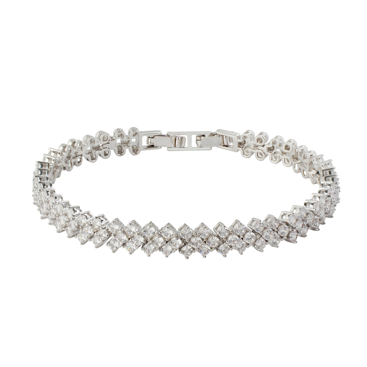 Platinum Plated Zirconia Tennis Bracelet | Modern Minimalist Style | OEM/ODM Fashion Jewelry