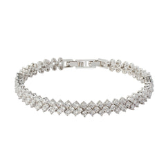 Platinum Plated Zirconia Tennis Bracelet | Modern Minimalist Style | OEM/ODM Fashion Jewelry