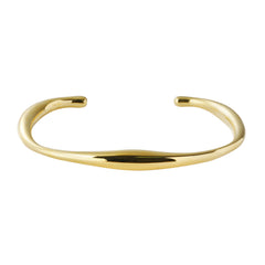 Minimal Polished 316 Stainless Steel Cuff Bracelet – Organic Fluid Shape, PVD Gold Finish