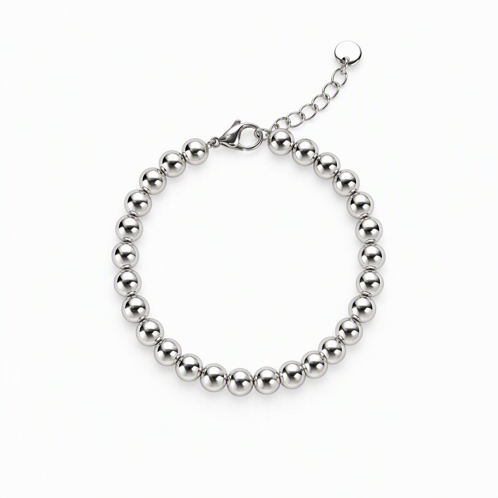 High-Margin Best Seller | Sleek Stainless Steel Ball Bead Bracelet with Extension Chain