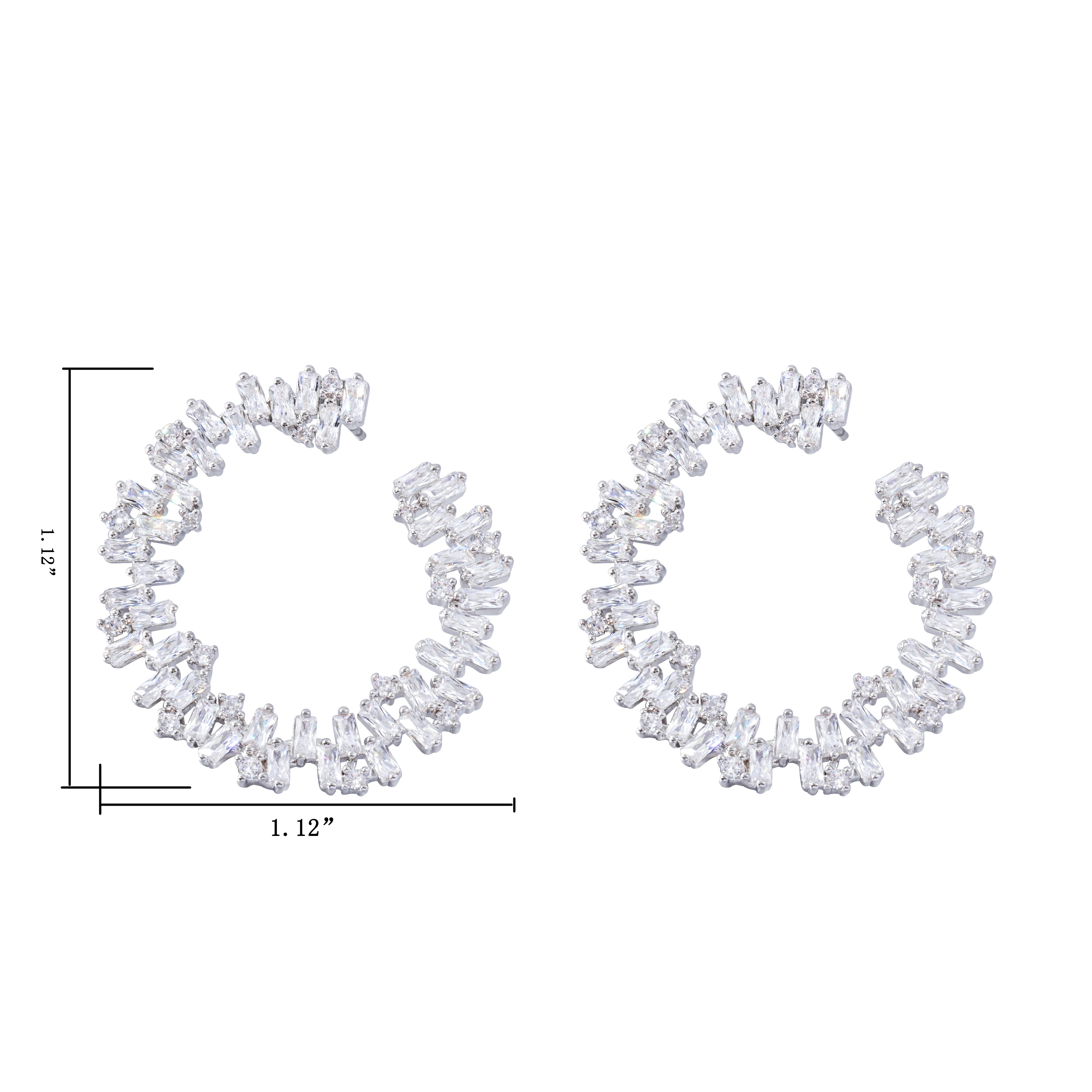 Baguette Halo Earrings