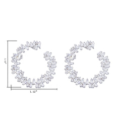 Baguette Halo Earrings