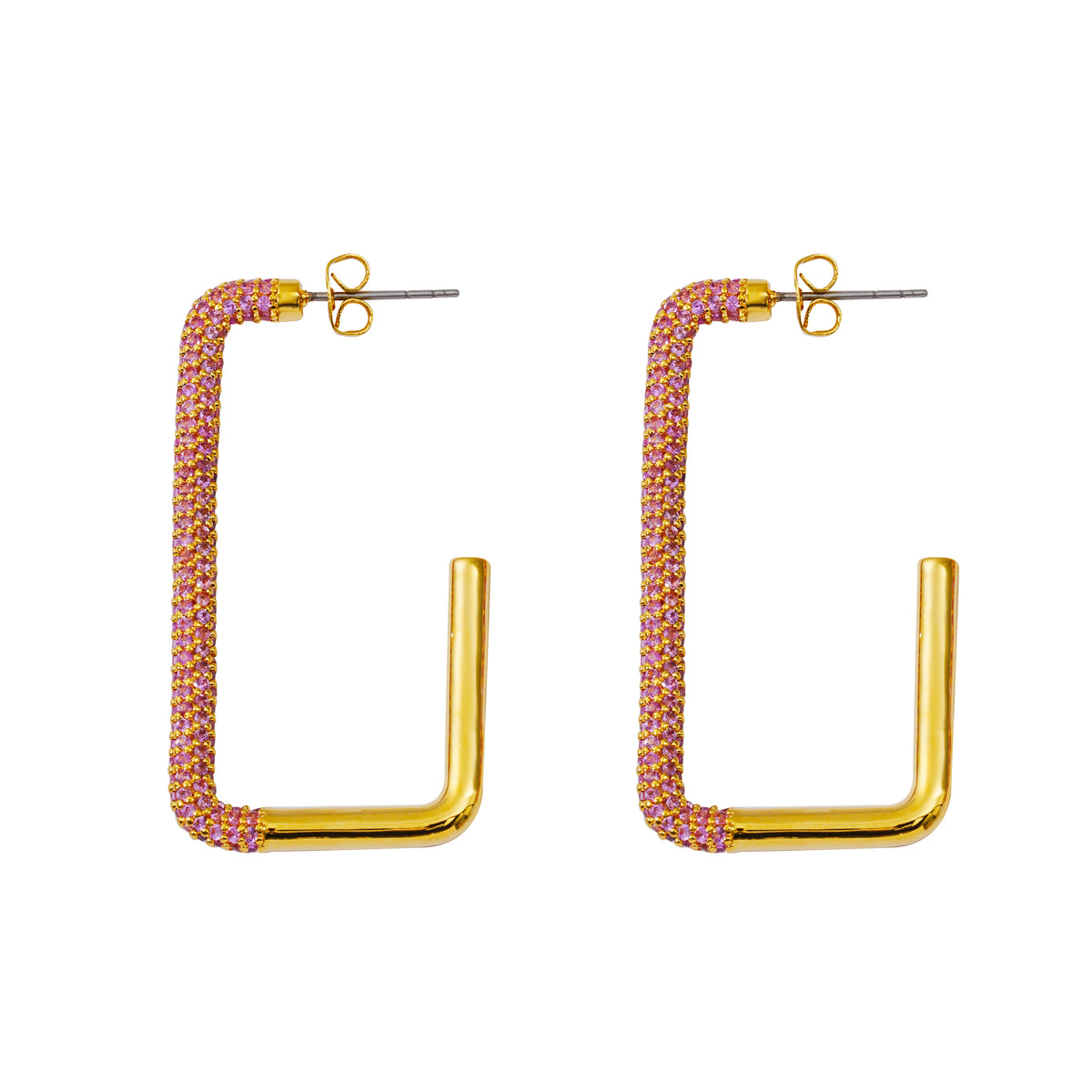 Classic C Shape Hoop Rose Zirconia