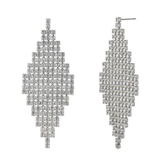 Platinum Plated Tassel Earrings | Full Zirconia Pave | Elegant Movement & Shine