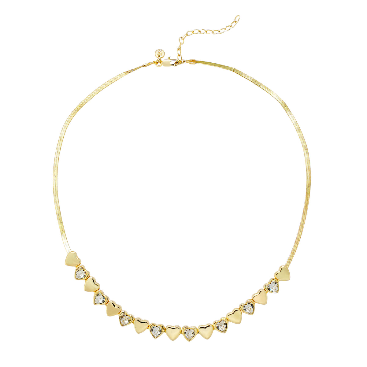 Movable Slider Hearts Necklace