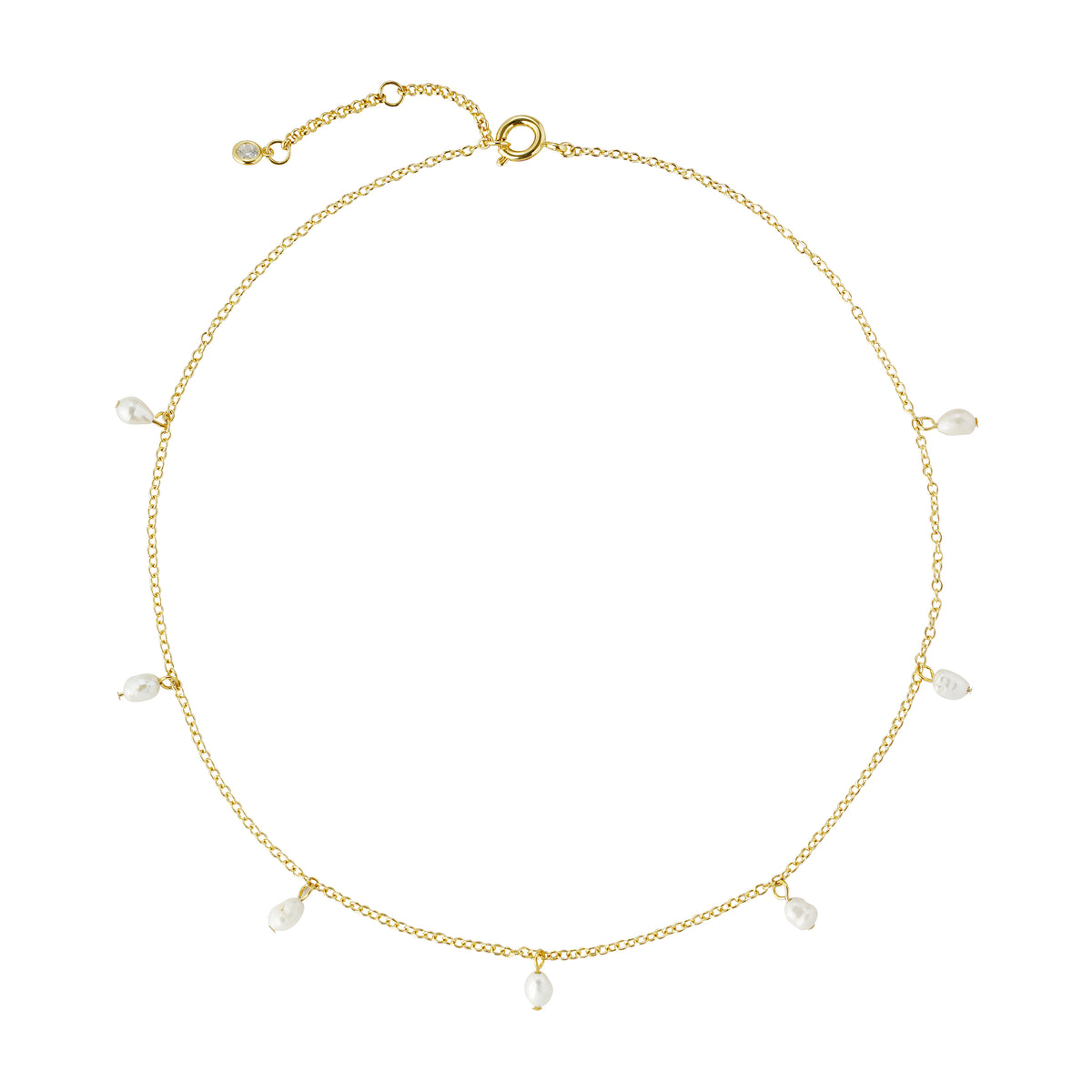 Elegant Freshwater Pearl Choker – Gold-Plated Brass, Modern & Refined