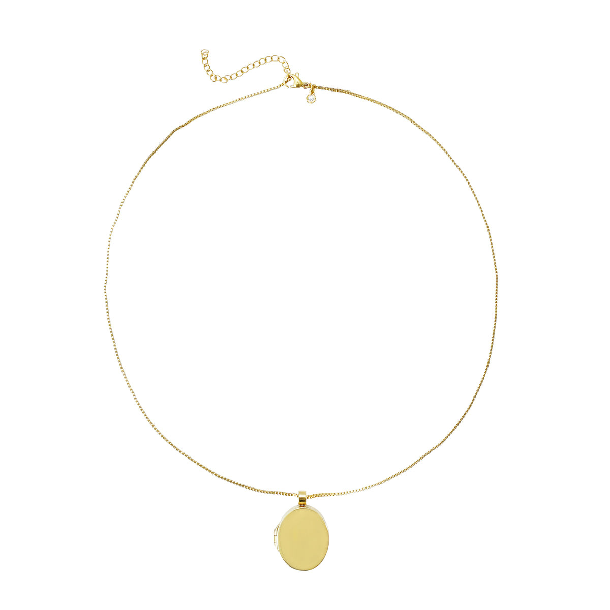 Polished Stainless Steel Oval Locket Necklace – Minimal & Timeless Design