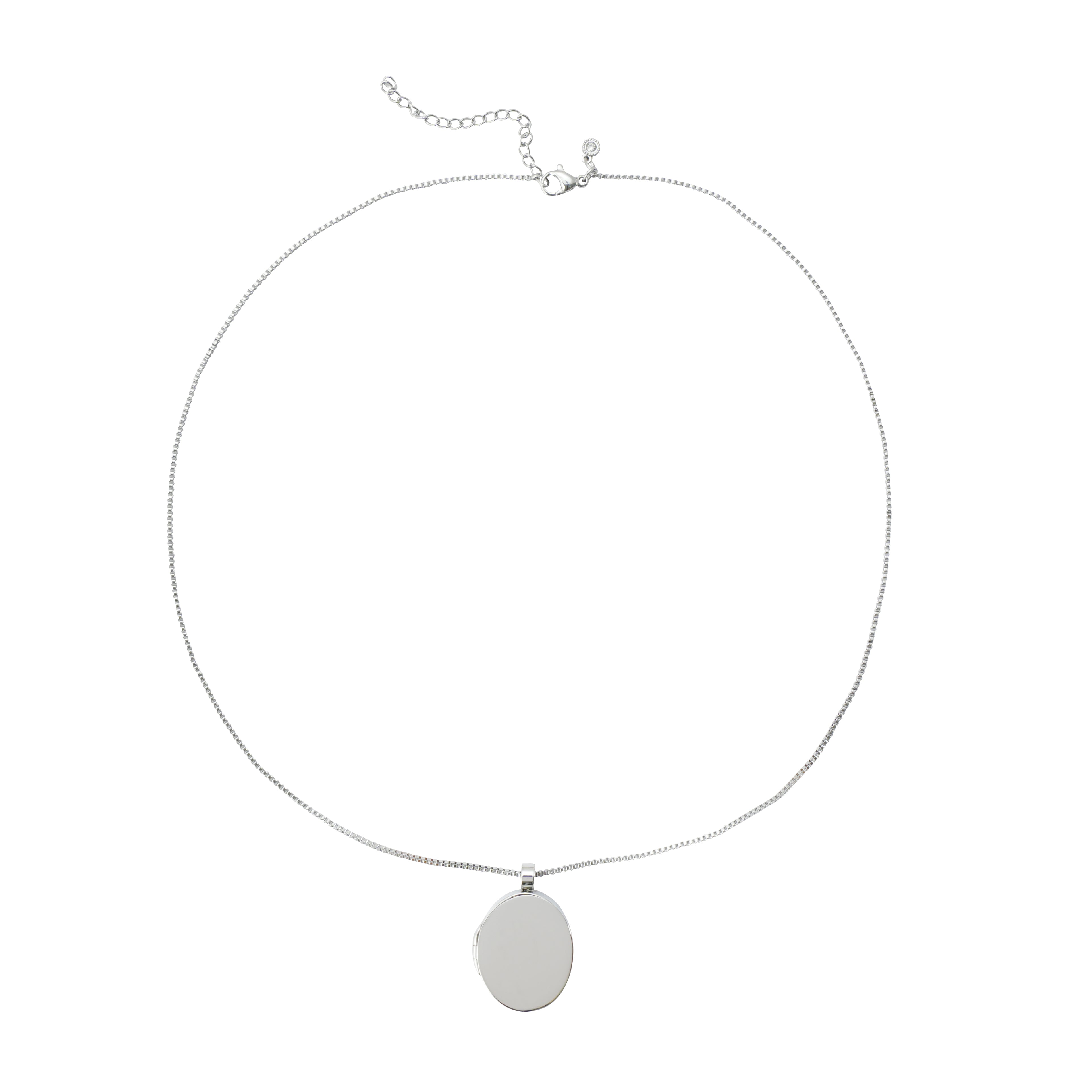 Polished Stainless Steel Oval Locket Necklace – Minimal & Timeless Design