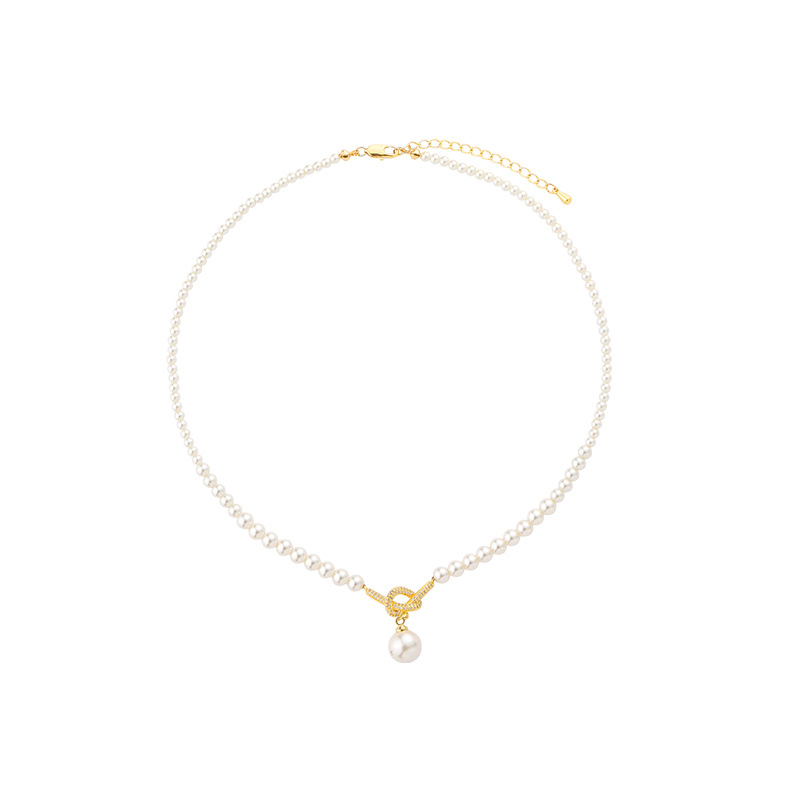 Elegant Drop Pearl Necklace with Refined Center Accent