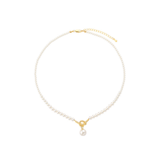 Elegant Drop Pearl Necklace with Refined Center Accent
