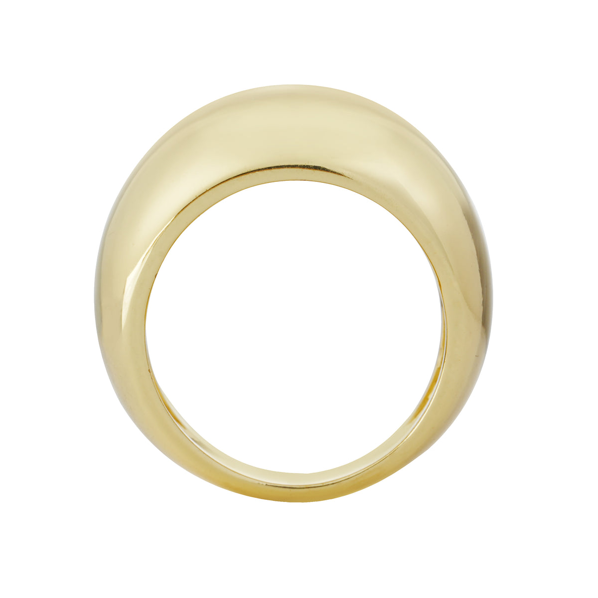 High-Polish Dome Ring – Brass with 14K Gold Plating, Minimal & Versatile
